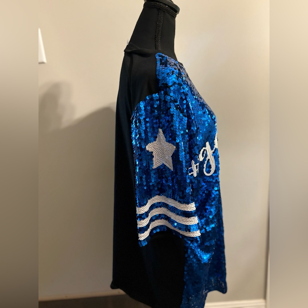 Blue Sequin Mini Dress - Picture 2 of 7